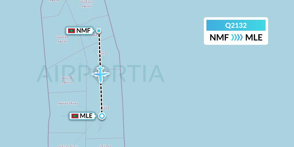 Q2132 Maldivian Flight Map: Male to Male