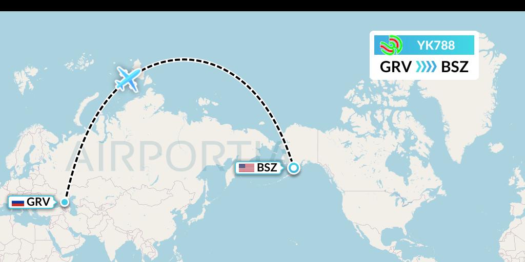 YK788 Avia Traffic Flight Map: Grozny to Egegik