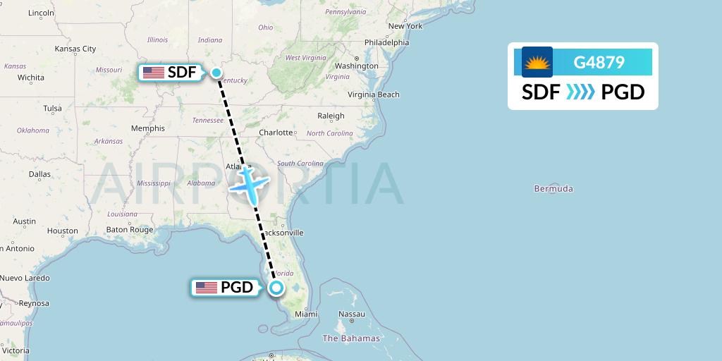 G4879 Allegiant Air Flight Map: Louisville to Punta Gorda