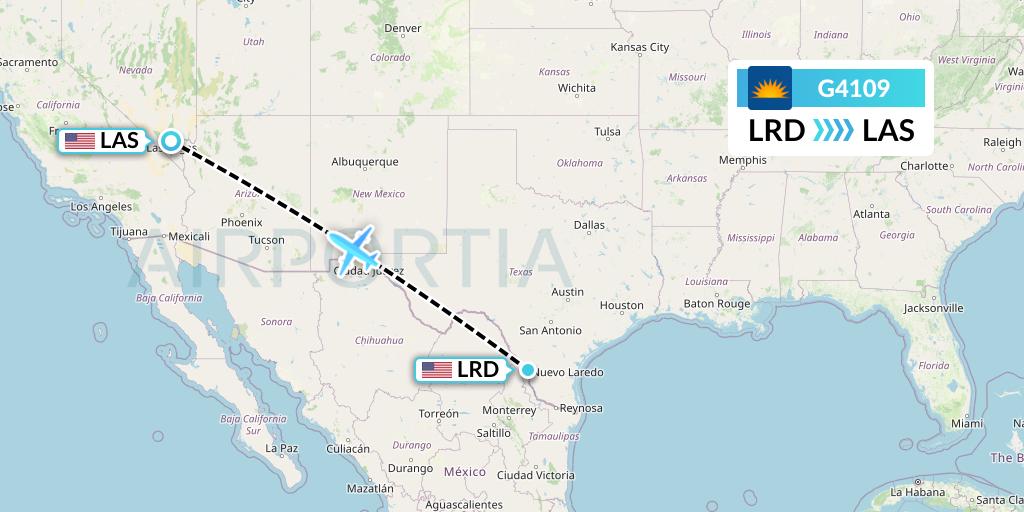 G4109 Allegiant Air Flight Map: Laredo to Las Vegas