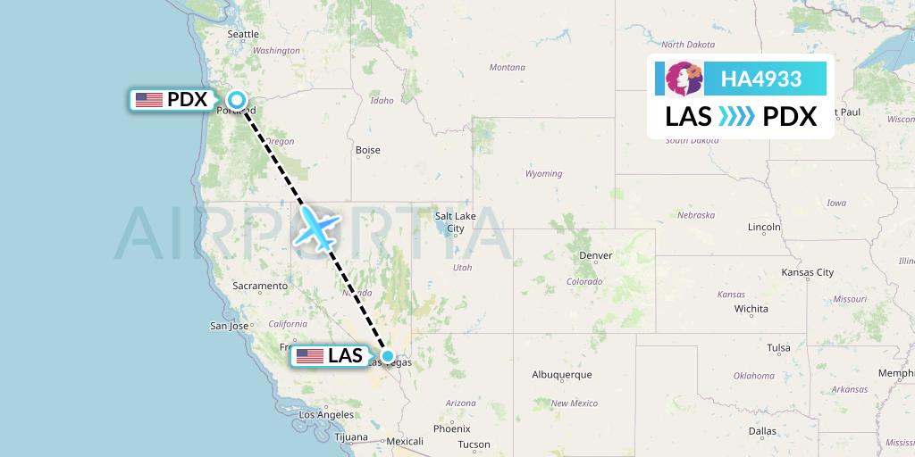 HA4933 Hawaiian Airlines Flight Map: Las Vegas to Portland