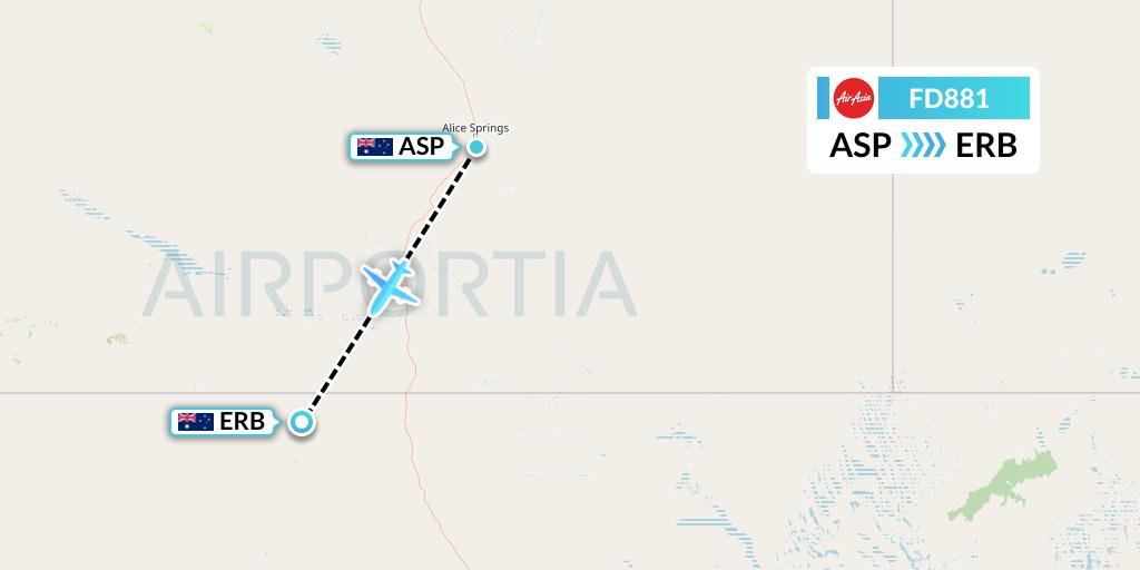 FD881 Thai AirAsia Flight Map: Alice Springs to Australia