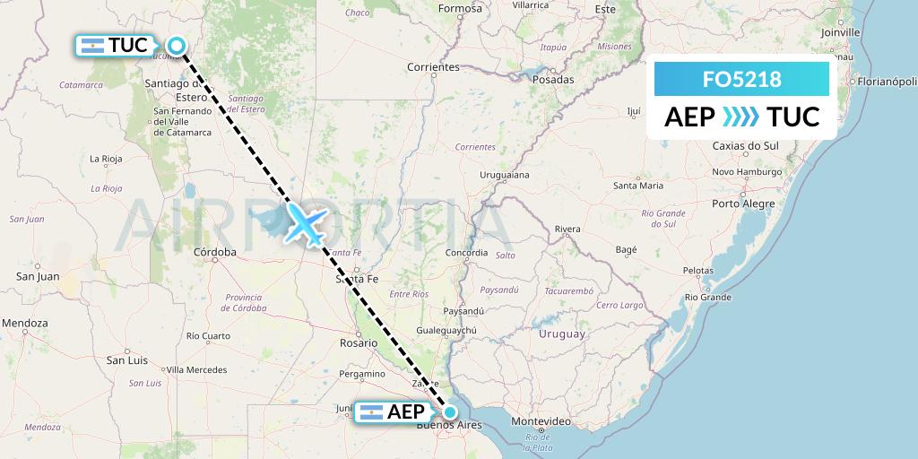 FO5218 Aero Flightops Uk Limited Flight Map: Buenos Aires to Tucuman