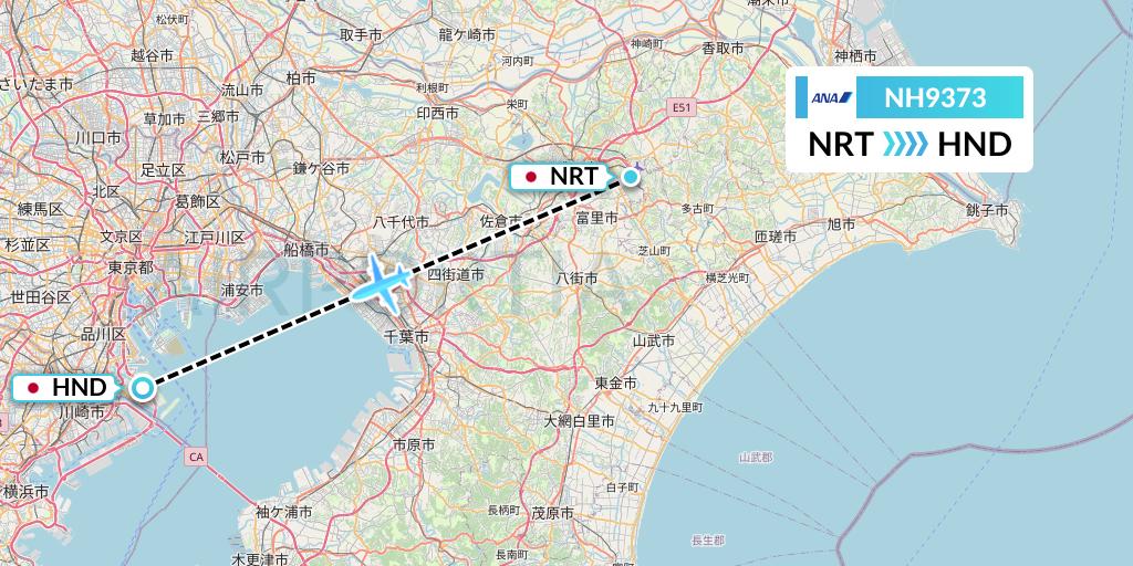 NH9373 All Nippon Airways Flight Map: Tokyo to Tokyo
