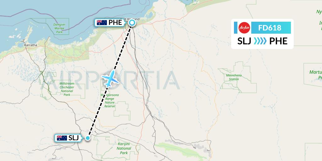 FD618 Thai AirAsia Flight Map: Solomon to Port Hedland