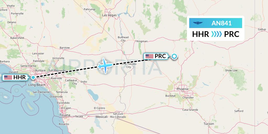 AN841 Advanced Air Flight Map: Hawthorne to Prescott