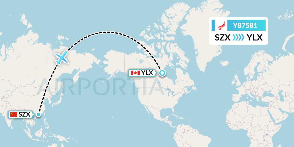 Y87581 Yangtze River Express Flight Map: Shenzhen to Long Point