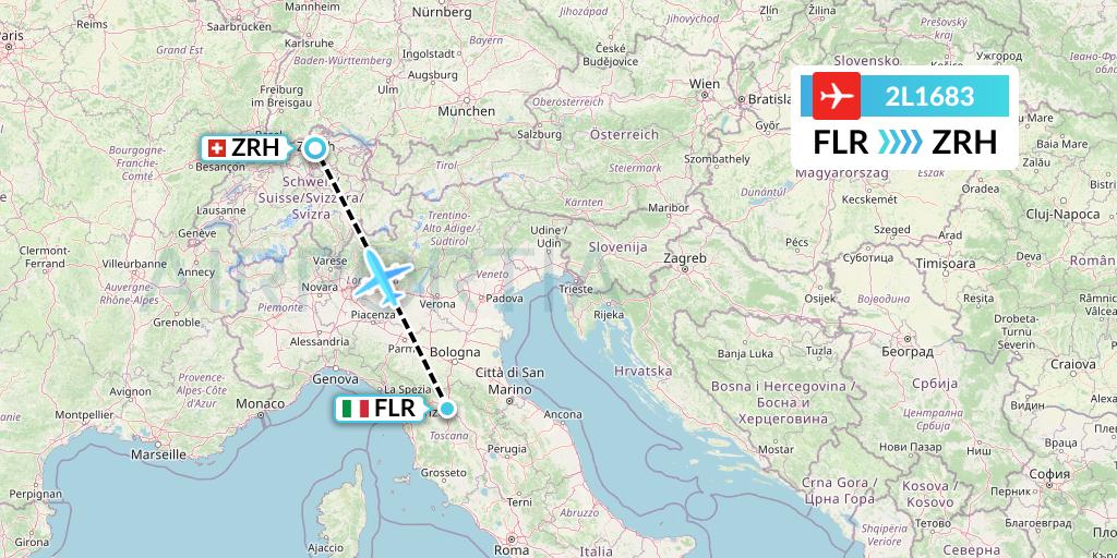 2L1683 Helvetic Airways Flight Map: Florence to Zurich