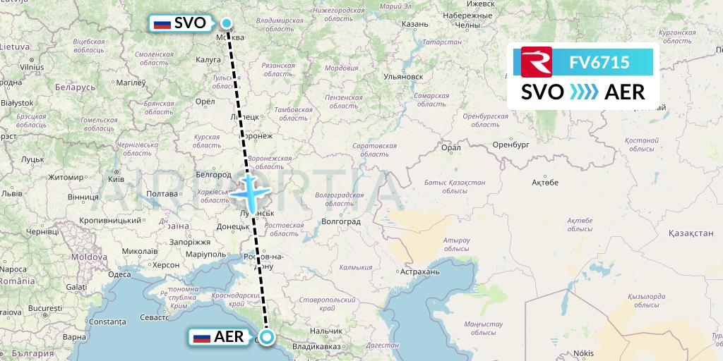 FV6715 Rossiya Flight Map: Moscow to Sochi