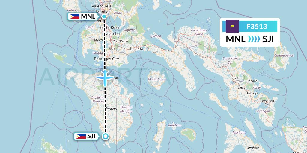 F3513 flydeal Flight Map: Manila to San Jose