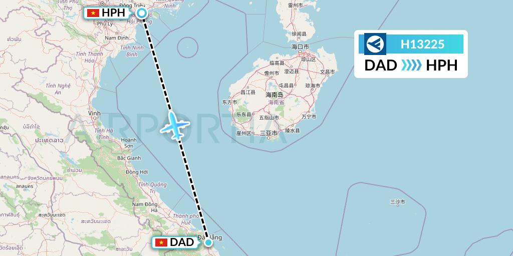 H13225 Hahn Air Systems Flight Map: Da Nang to Haiphong