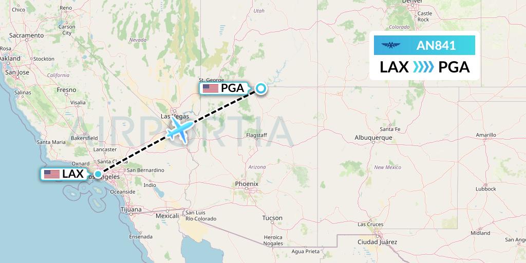 AN841 Advanced Air Flight Map: Los Angeles to Page
