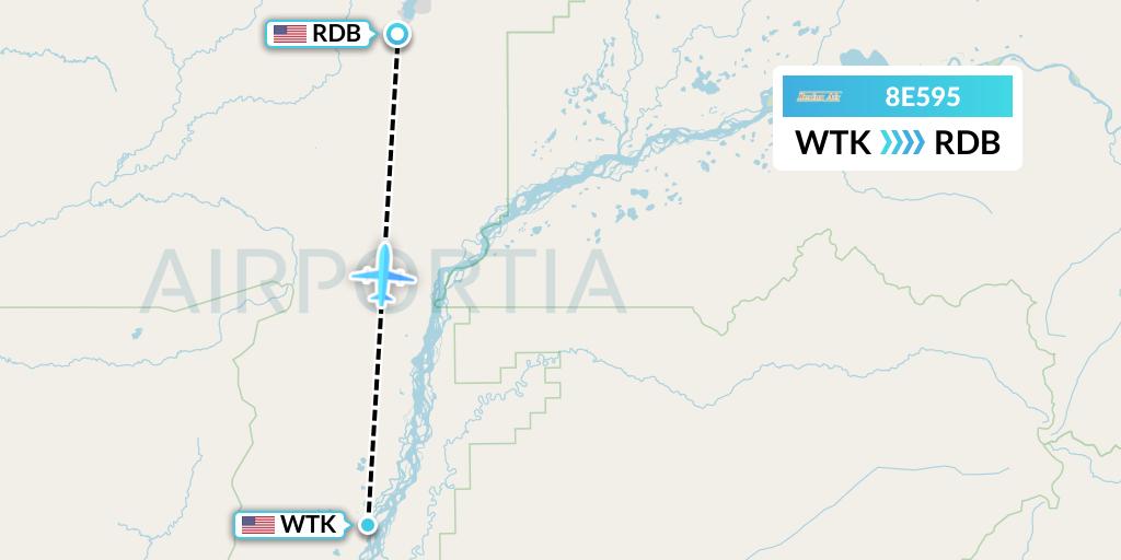8E595 Bering Air Flight Map: Noatak to Red Dog