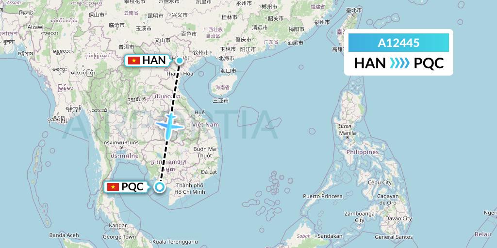 A12445 A.p.g. Distribution Systems Flight Map: Hanoi to Phu Quoc