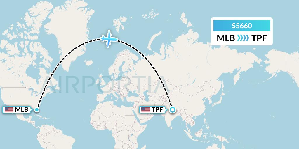 S5660 Star Air Flight Map: Melbourne to Tampa