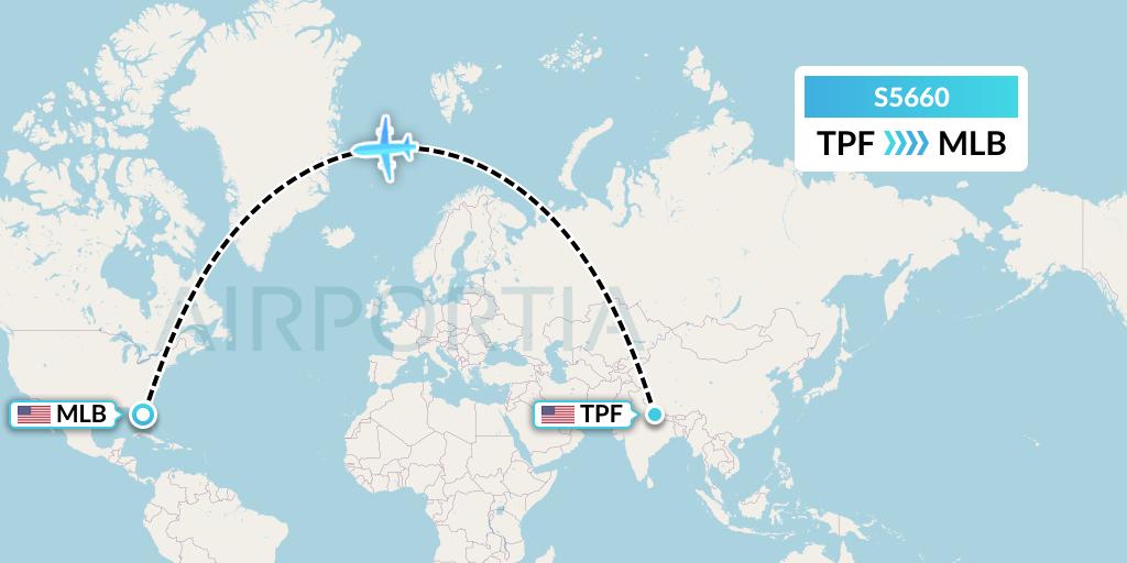 S5660 Star Air Flight Map: Tampa to Melbourne