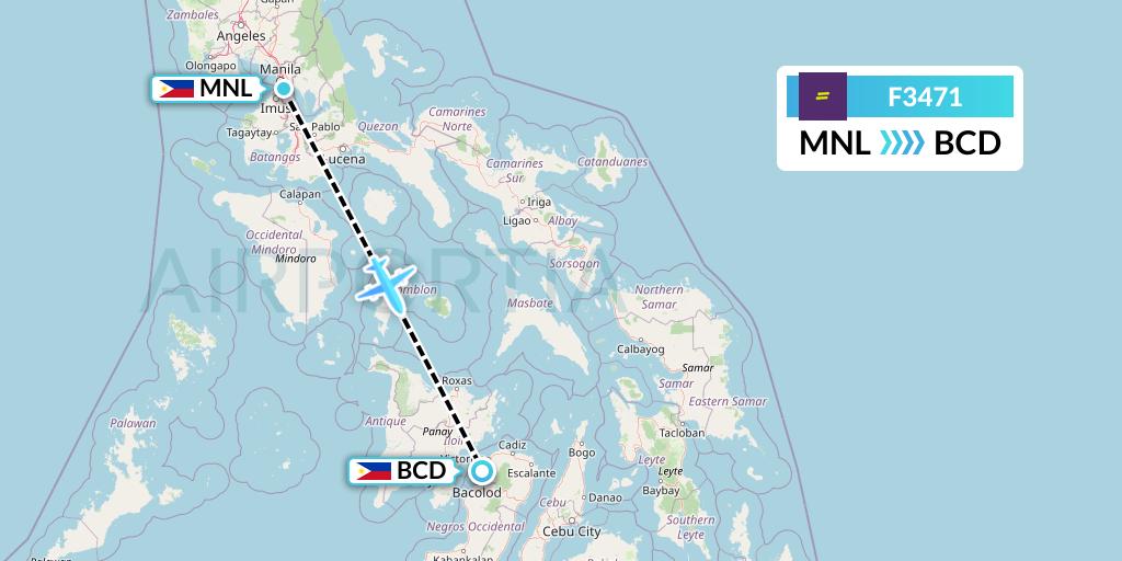 F3471 flydeal Flight Map: Manila to Bacolod City