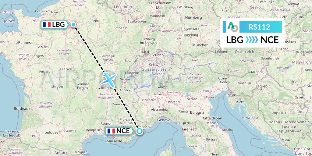 RS112 Air Seoul Flight Map: Paris to Nice