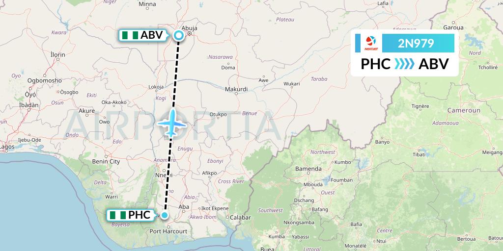 2N979 NextJet Flight Map: Port Harcourt to Abuja
