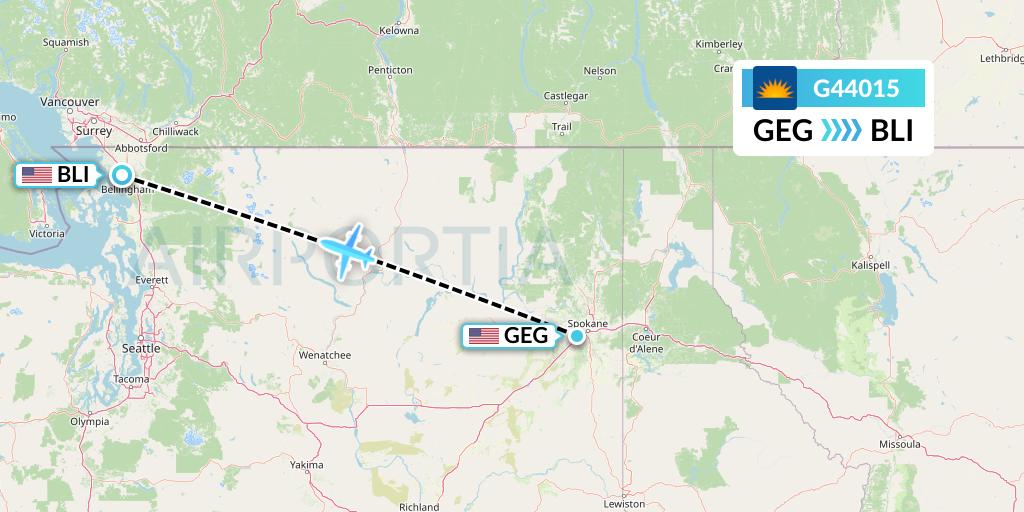 G44015 Allegiant Air Flight Map: Spokane to Bellingham