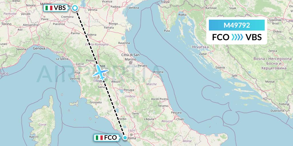 M49792 Mistral Air Flight Map: Rome to Brescia