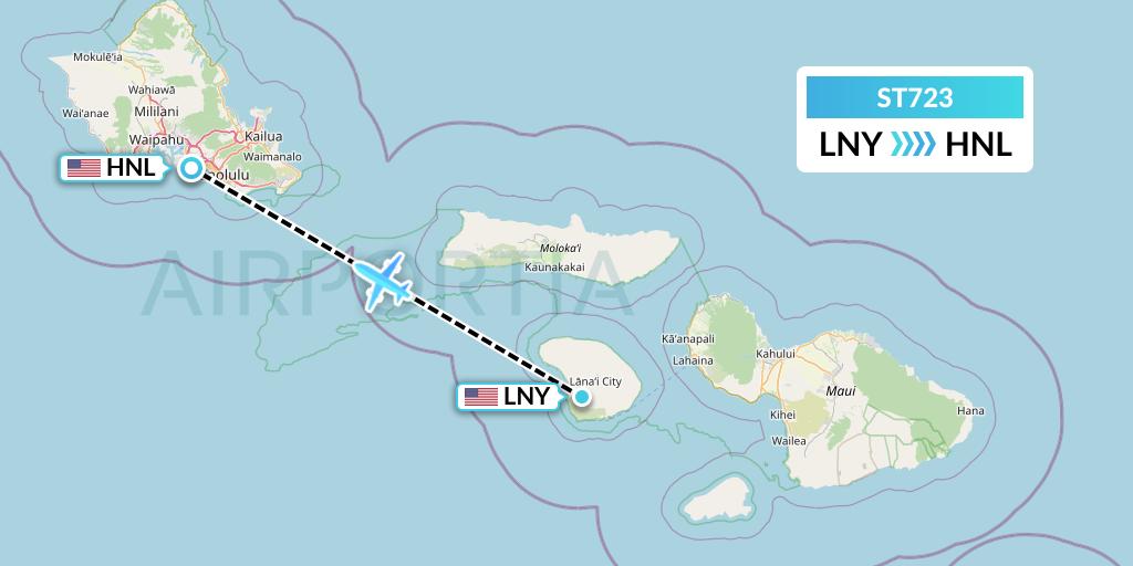 ST723 Air Thanlwin Flight Map: Lanai to Honolulu
