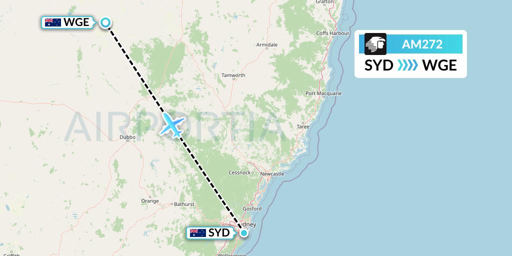 AM272 Aeromexico Flight Map: Sydney to Australia