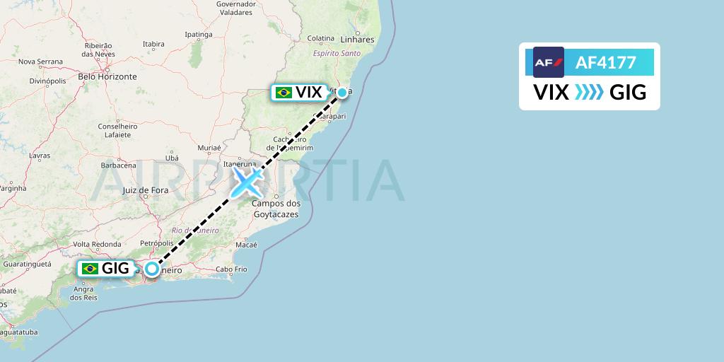 AF4177 Air France Flight Map: Vitoria to Rio de Janeiro