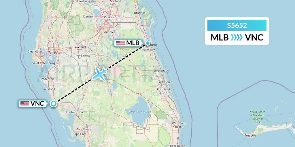 S5652 Star Air Flight Map: Melbourne to Venice