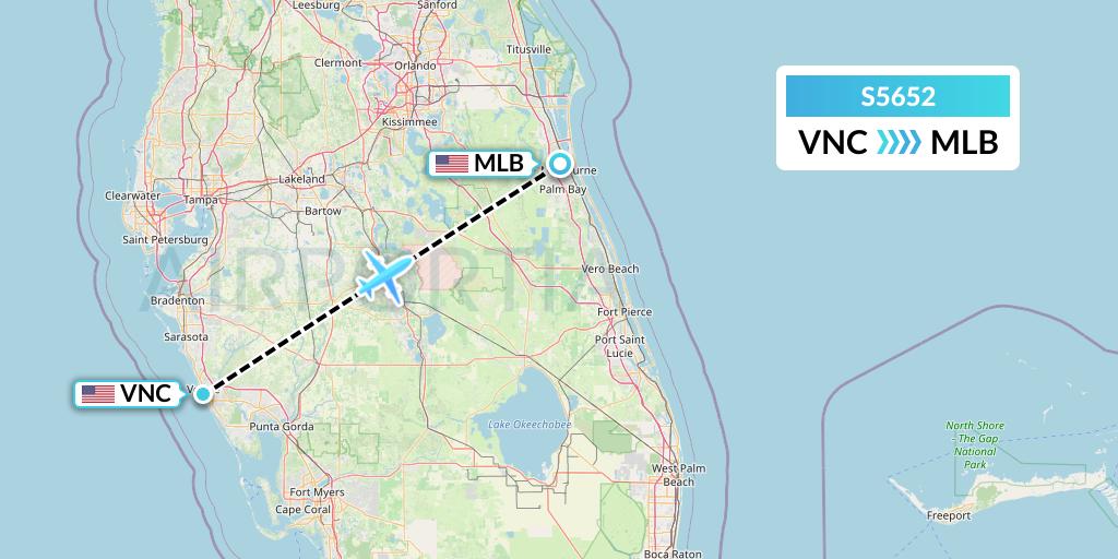 S5652 Star Air Flight Map: Venice to Melbourne