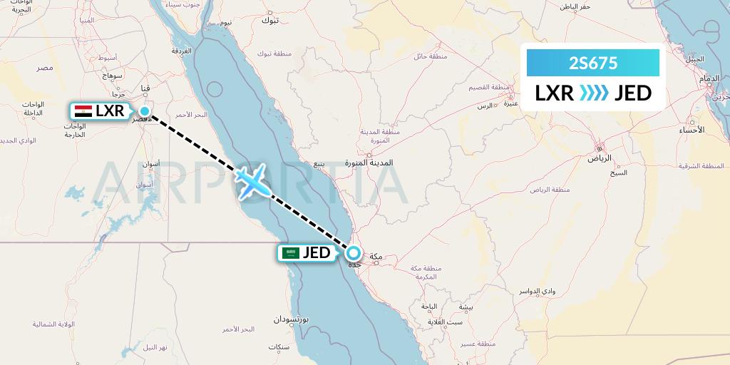 2S675 Star Equatorial AL Flight Map: Luxor to Jeddah
