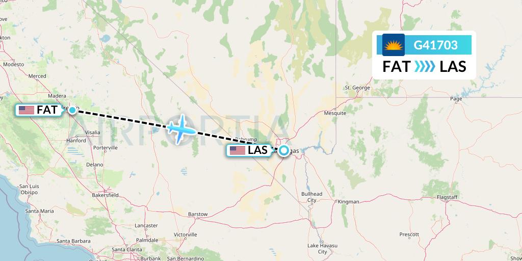 G41703 Allegiant Air Flight Map: Fresno to Las Vegas