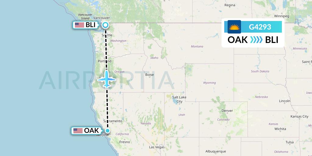 G4293 Allegiant Air Flight Map: Oakland to Bellingham