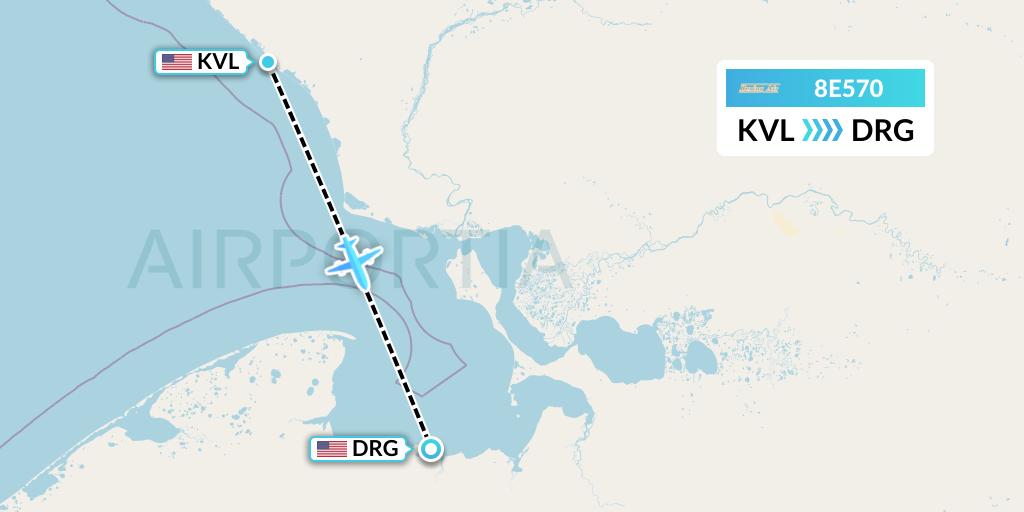 8E570 Bering Air Flight Map: Kivalina to Deering