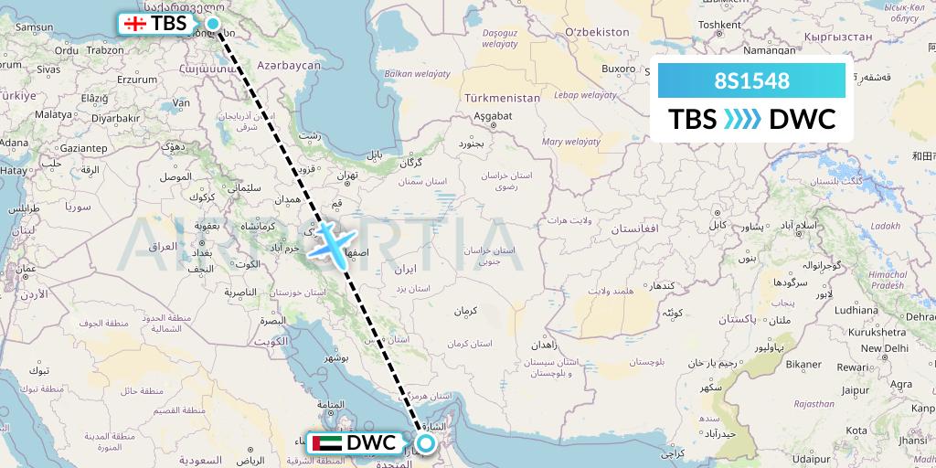 8S1548 Shun Tak-China Travel Ship Mgmt. Ltd. Flight Map: Tbilisi to Dubai
