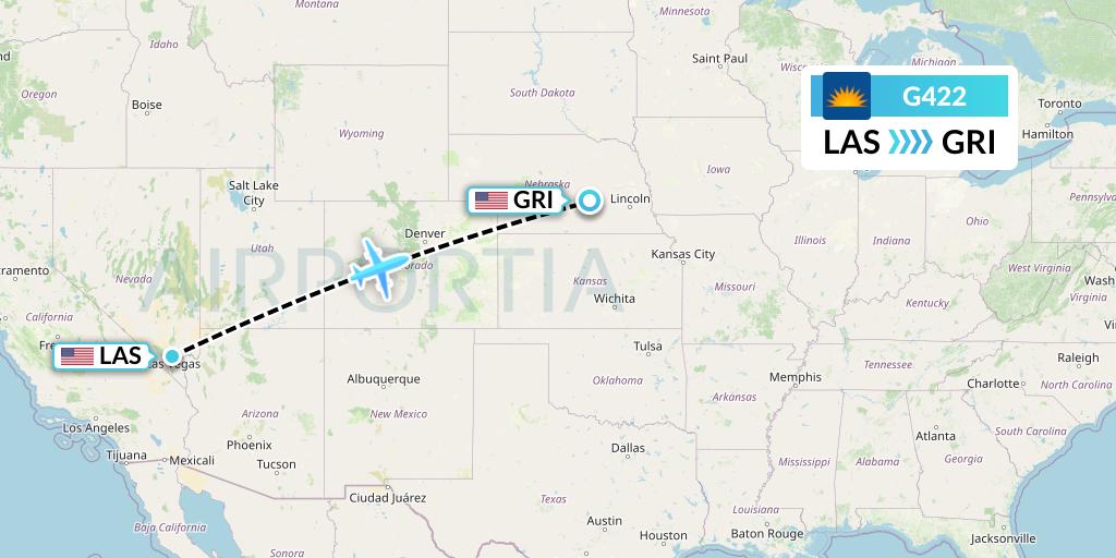 G422 Allegiant Air Flight Map: Las Vegas to Grand Island