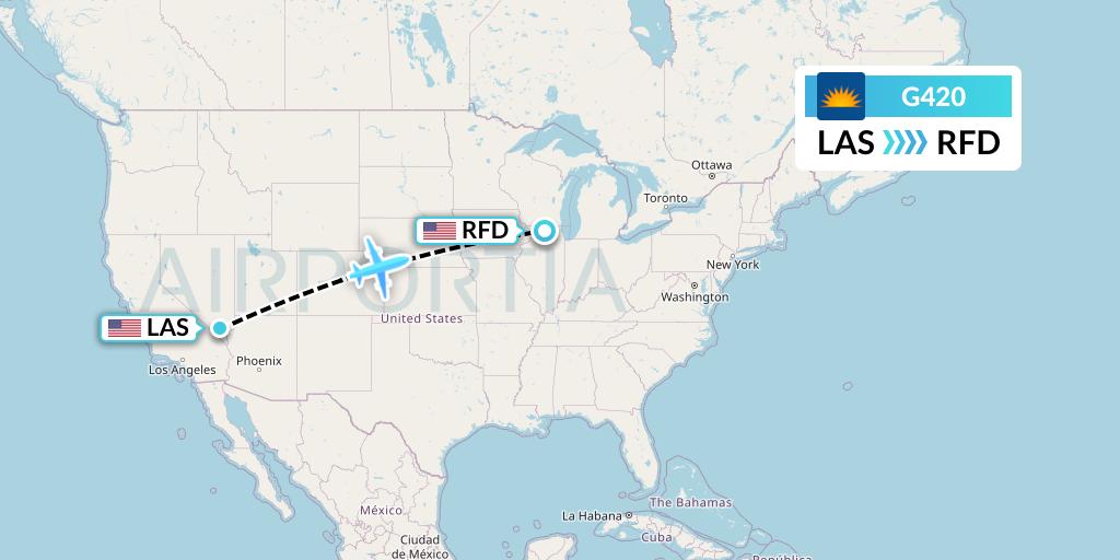 G420 Allegiant Air Flight Map: Las Vegas to Chicago