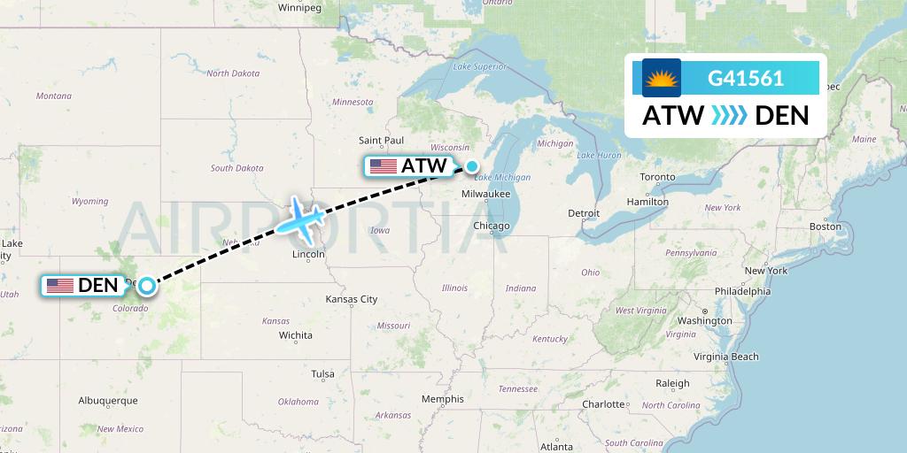 G41561 Allegiant Air Flight Map: Appleton to Denver