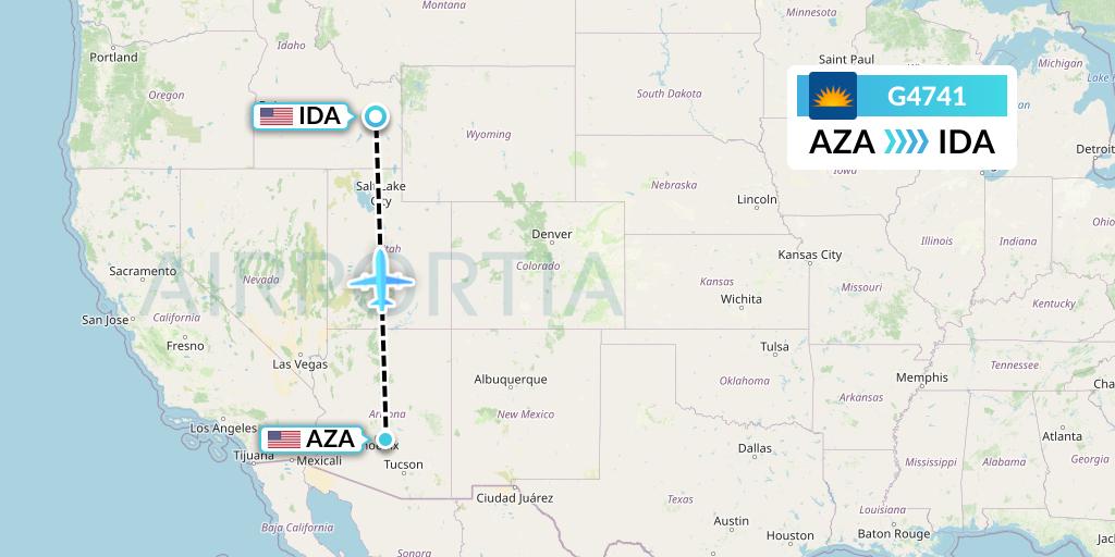 G4741 Allegiant Air Flight Map: Phoenix to Idaho Falls