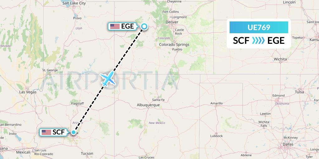 UE769 Ultimate Air Shuttle Flight Map: Scottsdale to Eagle