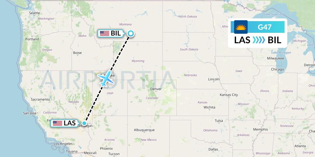 G47 Allegiant Air Flight Map: Las Vegas to Billings
