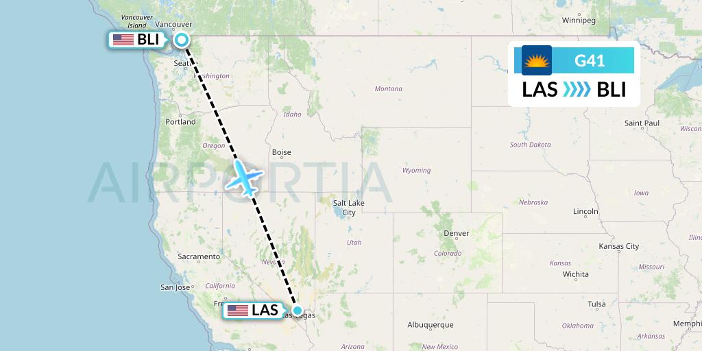 G41 Allegiant Air Flight Map: Las Vegas to Bellingham