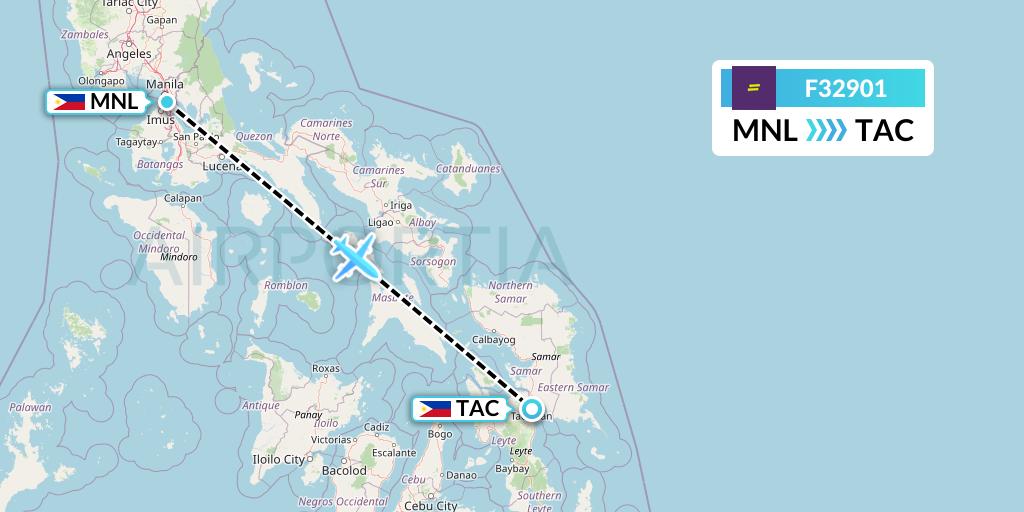 F32901 flydeal Flight Map: Manila to Tacloban