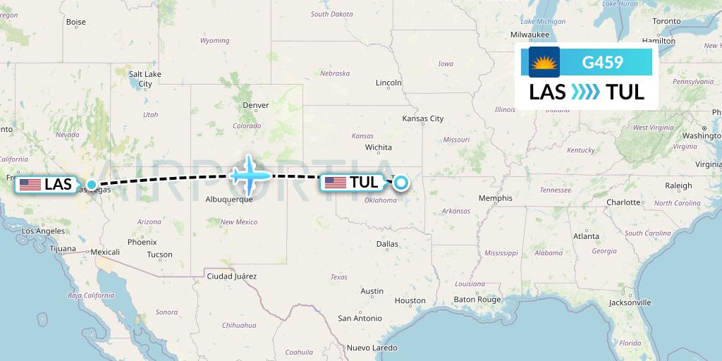 G459 Allegiant Air Flight Map: Las Vegas to Tulsa
