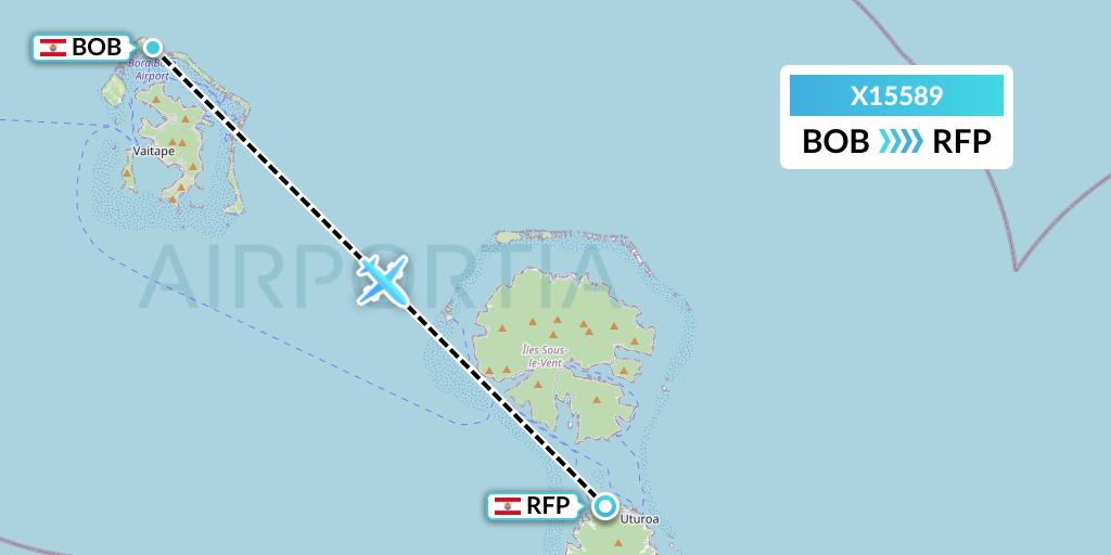 X15589 Nik Airways Flight Map: Bora Bora to Raiatea