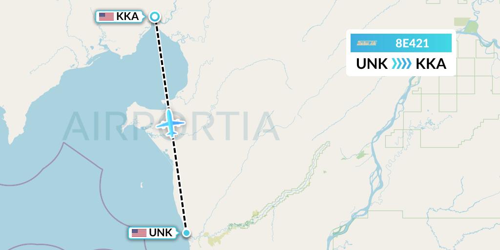 8E421 Bering Air Flight Map: Unalakleet to Koyuk