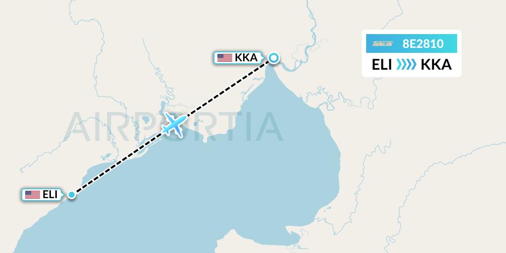 8E2810 Bering Air Flight Map: Elim to Koyuk