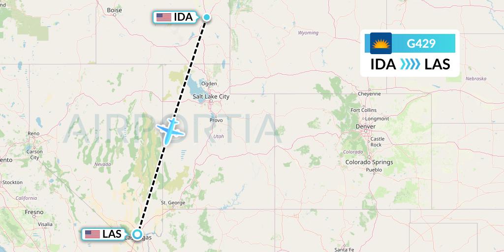 G429 Allegiant Air Flight Map: Idaho Falls to Las Vegas
