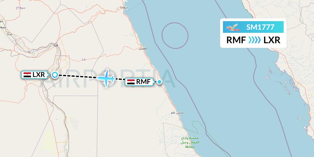 SM1777 Air Cairo Flight Map: Marsa Alam to Luxor