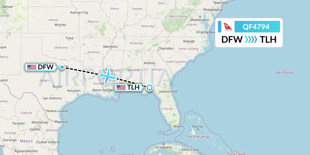 QF4794 Qantas Flight Map: Dallas to Tallahassee